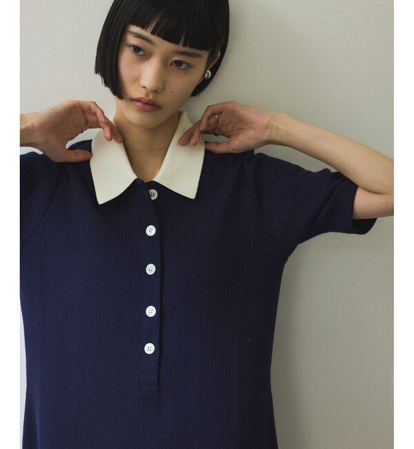 ADAM ET ROPE'「【WEB限定】ハーフスリーブポロシャツワンピース」|ワンピース|