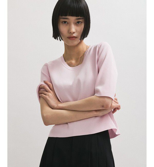 ADAM ET ROPE'「【サステナブル】クールタッチニットTシャツ」|Tシャツ・カットソー|