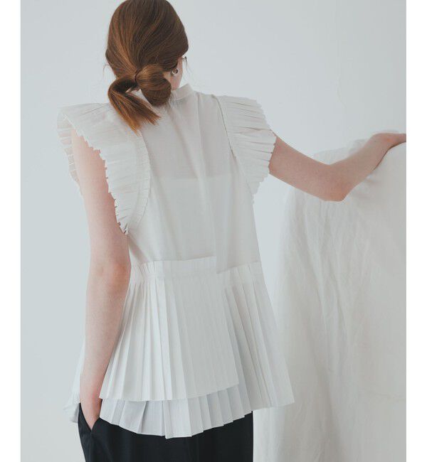 ADAM ET ROPE'「【サステナブル】プリーツコンビプルオーバー」|Tシャツ・カットソー|