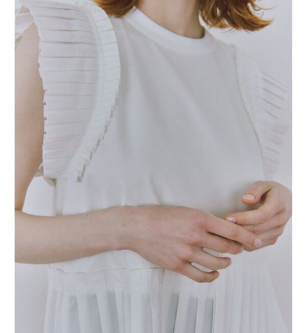 ADAM ET ROPE'「【サステナブル】プリーツコンビプルオーバー」|Tシャツ・カットソー|