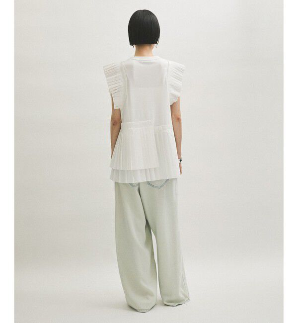 ADAM ET ROPE'「【サステナブル】プリーツコンビプルオーバー」|Tシャツ・カットソー|