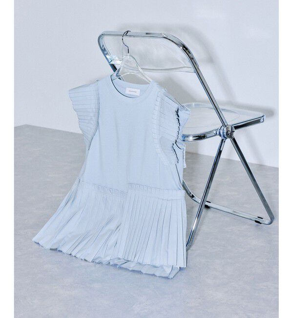 ADAM ET ROPE'「【サステナブル】プリーツコンビプルオーバー」|Tシャツ・カットソー|