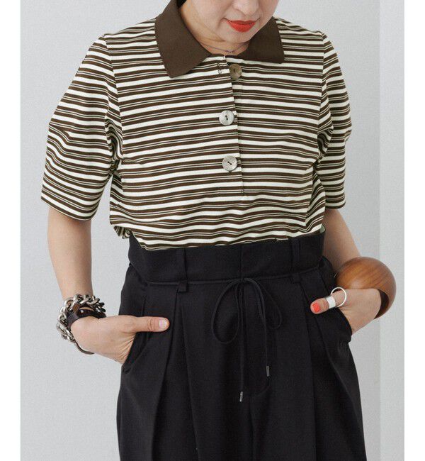 ADAM ET ROPE'「コクーンスリーブポロシャツ」|ポロシャツ|