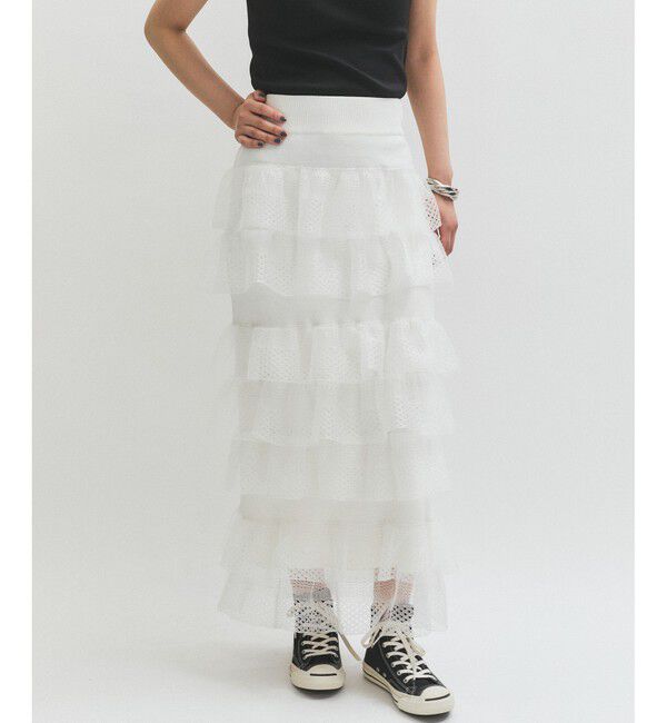 ADAM ET ROPE'「シアーフリルスカート」|スカート|