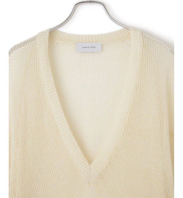 ADAM ET ROPE'「シアーVネックトップス」|Tシャツ・カットソー|