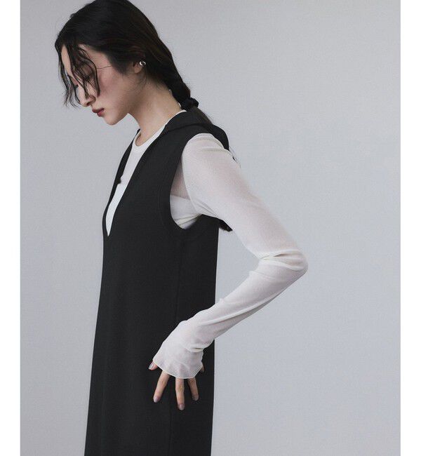 ADAM ET ROPE'「【サステナブル】スクープネックフーディニットワンピース」|ワンピース|