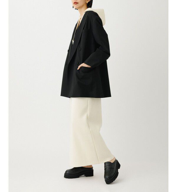 ADAM ET ROPE'「【サステナブル】スクープネックフーディニットワンピース」|ワンピース|