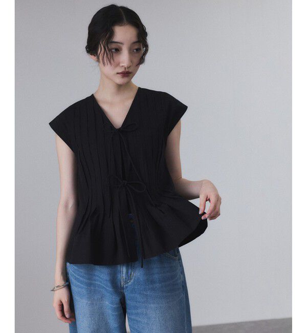 ADAM ET ROPE'「【サステナブル】タックフレアジレブラウス」|シャツ・ブラウス|