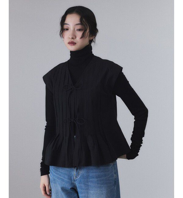 ADAM ET ROPE'「【サステナブル】タックフレアジレブラウス」|シャツ・ブラウス|