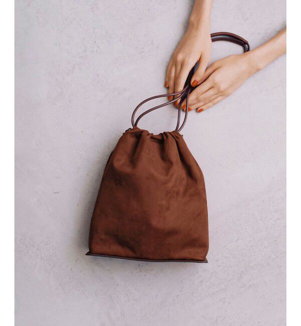 ADAM ET ROPE'「【サステナブル】アーティフシャルレザー巾着バッグ」|ショルダー・メッセンジャー|レンガ(75)