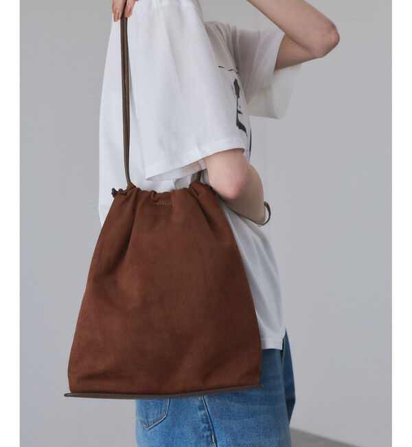 ADAM ET ROPE'「【サステナブル】アーティフシャルレザー巾着バッグ」|ショルダー・メッセンジャー|