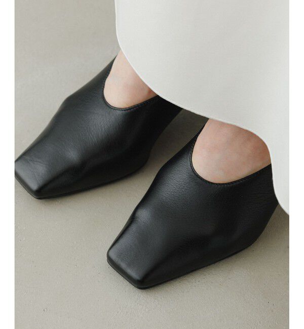 ADAM ET ROPE'「【EMOELLE】スクエアレザーパンプス」|パンプス|