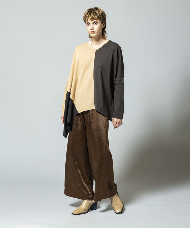  「2WAYアシンメトリー切替プルオーバー」|Tシャツ・カットソー|