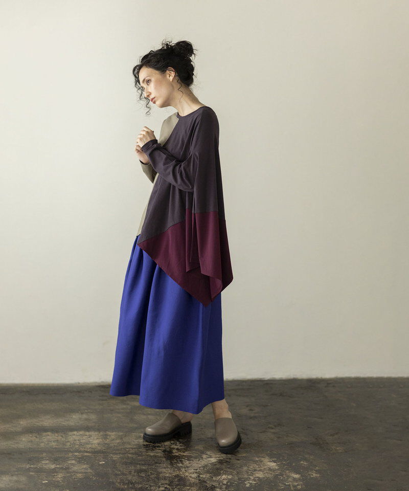  「2WAYアシンメトリー切替プルオーバー」|Tシャツ・カットソー|