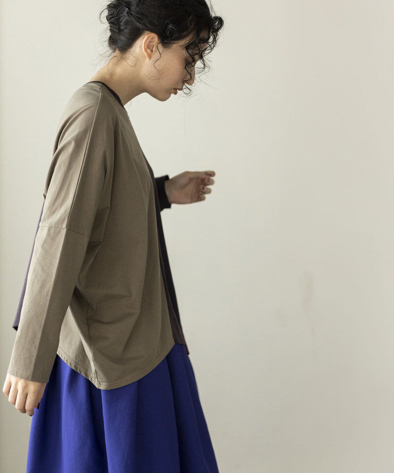  「2WAYアシンメトリー切替プルオーバー」|Tシャツ・カットソー|