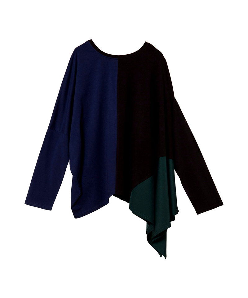  「2WAYアシンメトリー切替プルオーバー」|Tシャツ・カットソー|