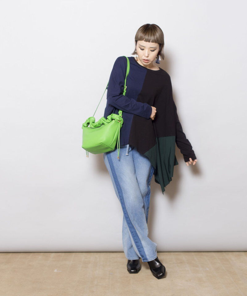  「2WAYアシンメトリー切替プルオーバー」|Tシャツ・カットソー|