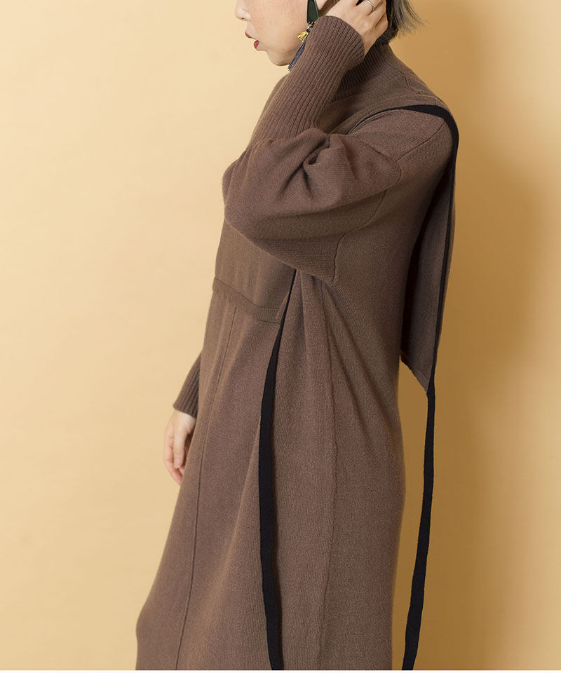  「【WEB限定アイテム】ﾀｰﾄﾙ付け衿&ﾆｯﾄﾜﾝﾋﾟｰｽSET」|ニット・セーター|