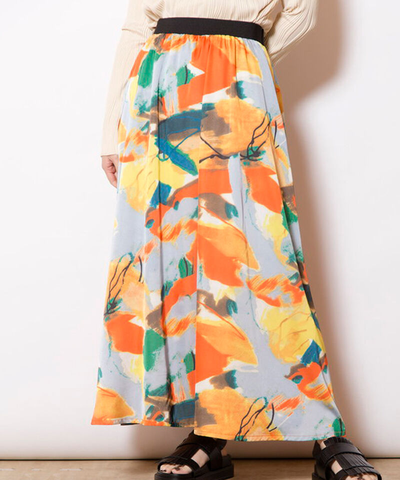  「プリントフレアースカート」|フレア|ORANGE