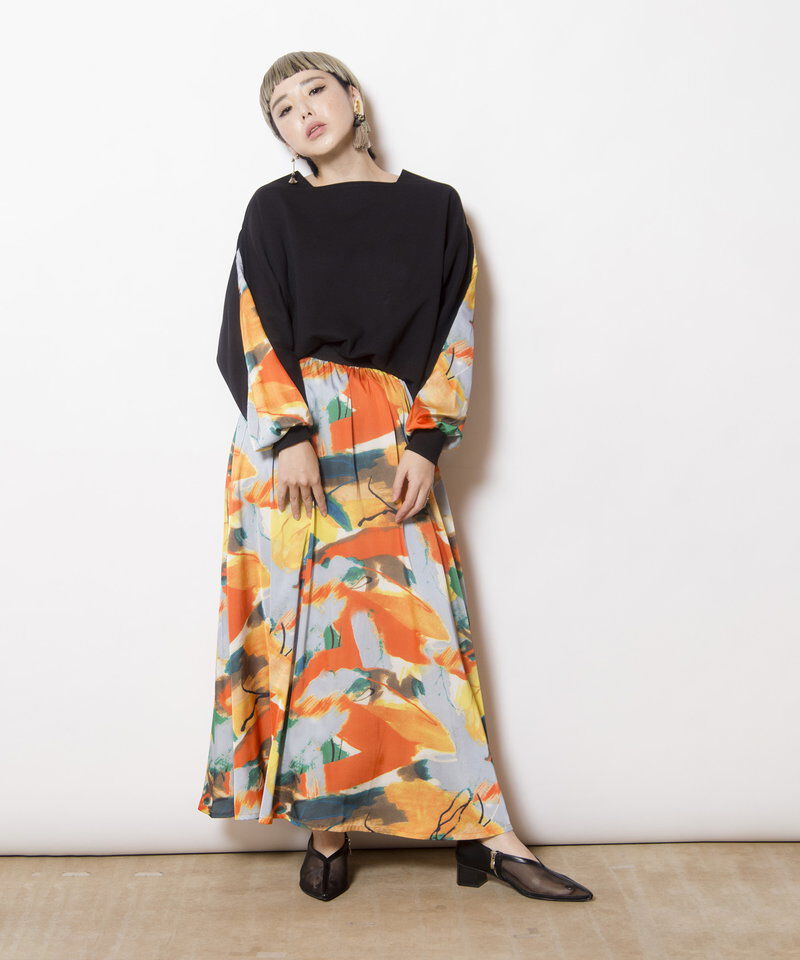  「プリントフレアースカート」|フレア|