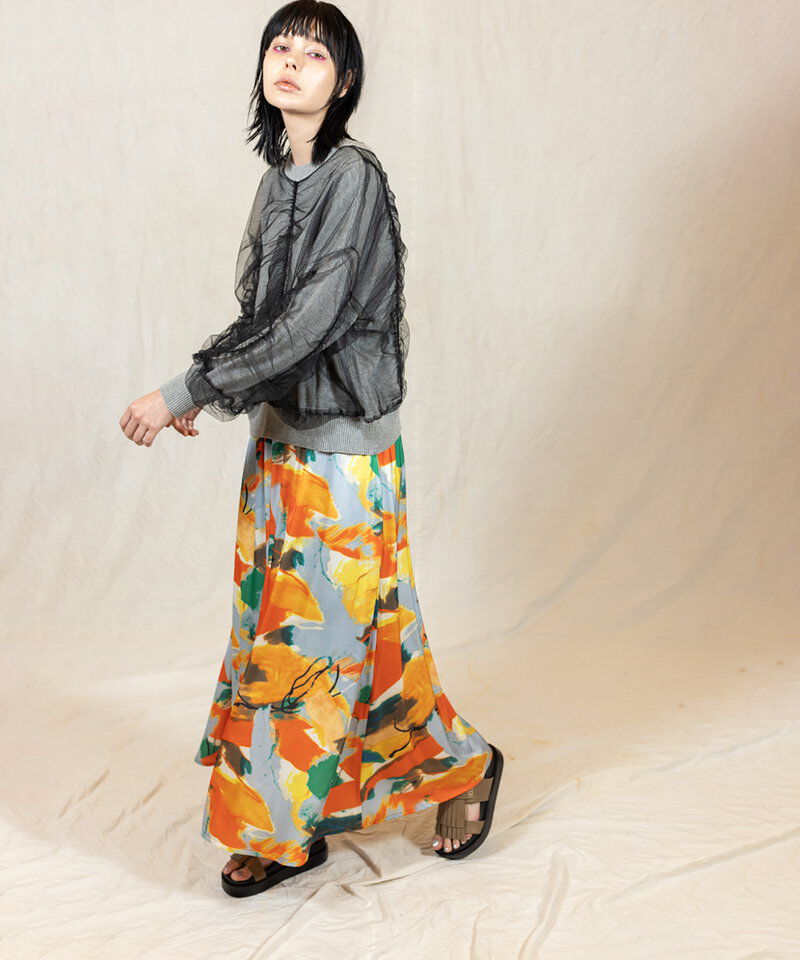  「プリントフレアースカート」|フレア|