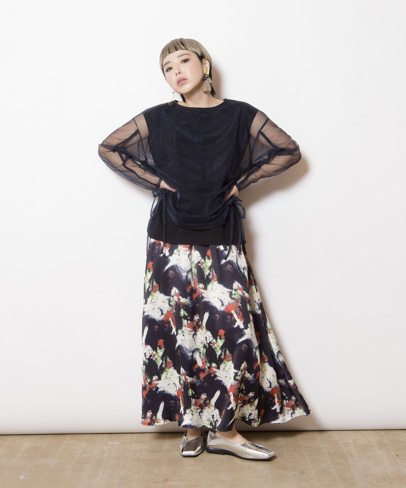  「プリントフレアースカート」|フレア|
