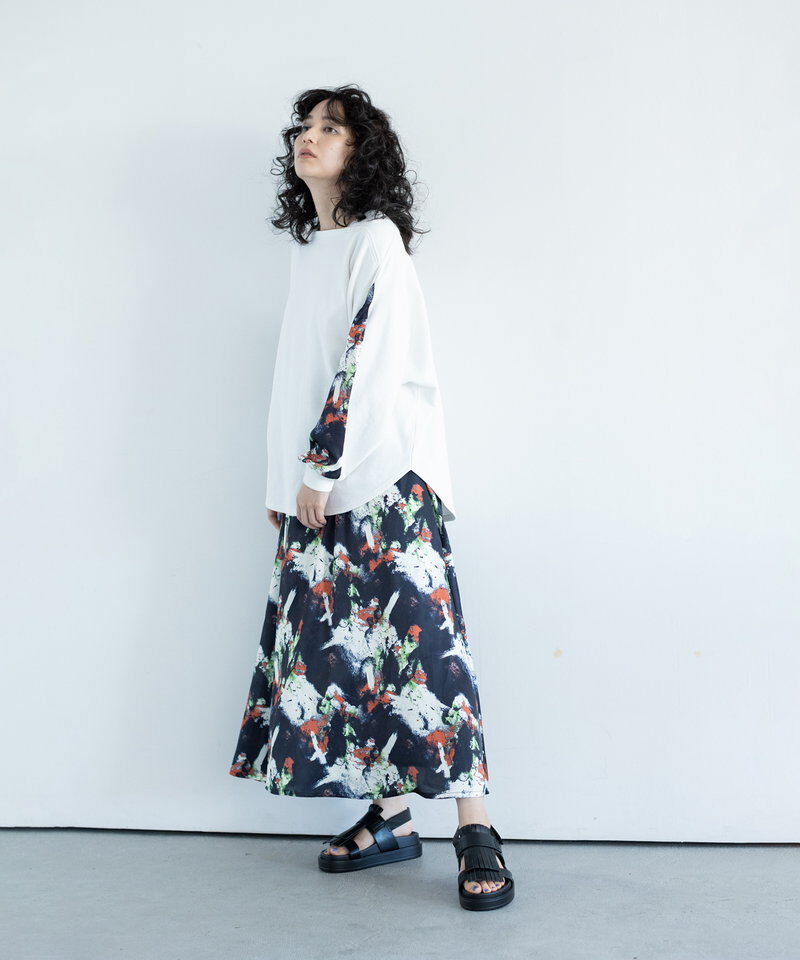  「プリントフレアースカート」|フレア|