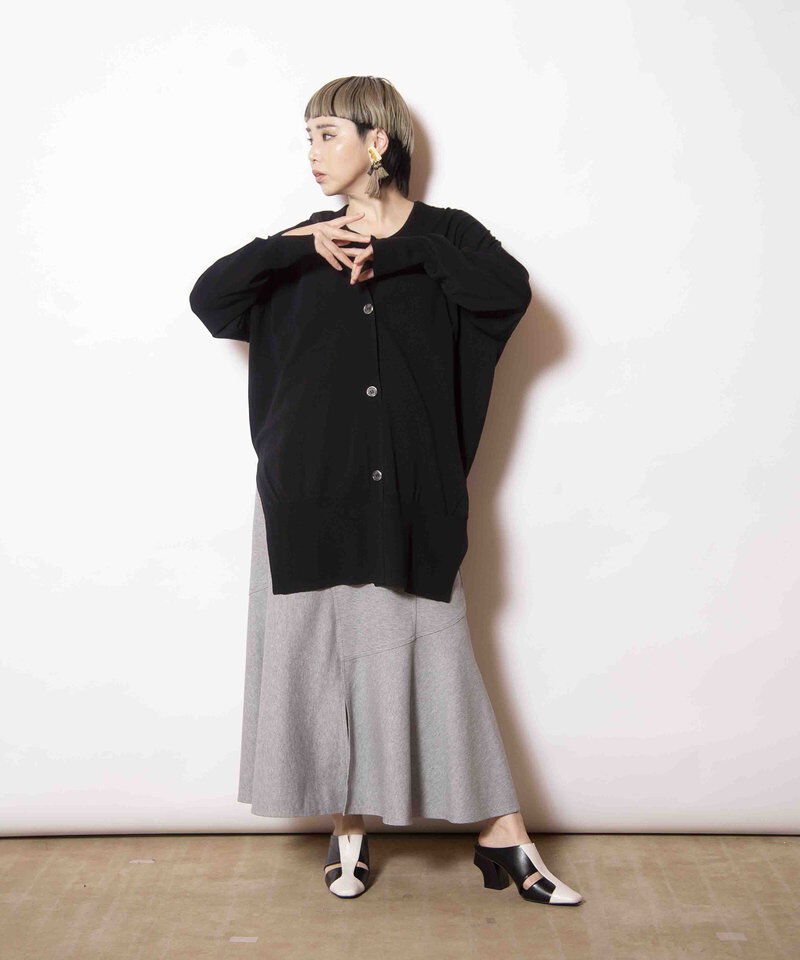 「シアー切替ニットカーディガン」|ニット・セーター|