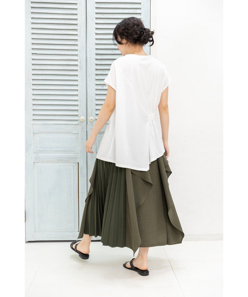  「プリーツ切替カスケードスカート」|スカート|