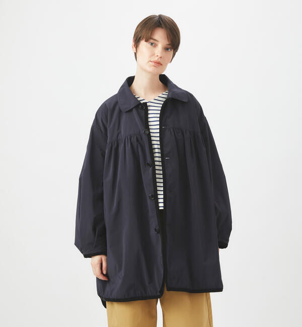 ORCIVAL「ORCIVAL | ツイル ギャザーコート WOMEN」|ステンカラーコート|