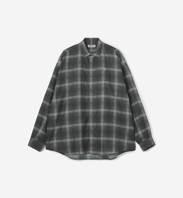 GYMPHLEX「Gymphlex | ポリエステルローン レギュラーカラーシャツ CHECK MEN」|シャツ・ブラウス|BLACK系1