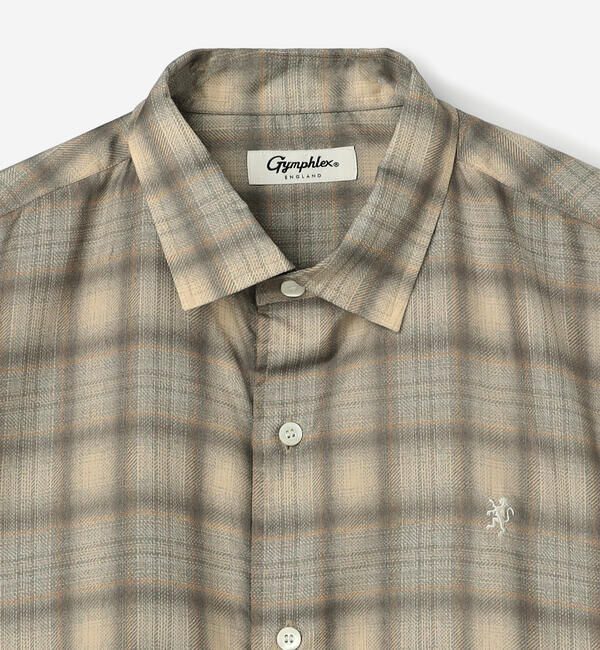 GYMPHLEX「Gymphlex | ポリエステルローン レギュラーカラーシャツ CHECK MEN」|シャツ・ブラウス|