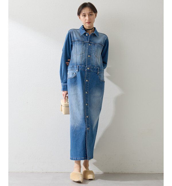  「ストレッチデニムワンピース」|ワンピース|