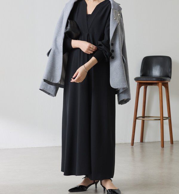  「ジャージVネックワンピース/セレモニー」|ワンピース|