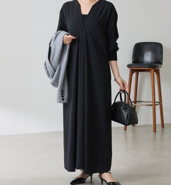  「ジャージVネックワンピース/セレモニー」|ワンピース|