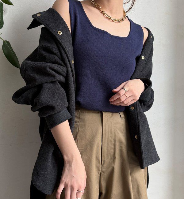  「スクエアニットタンク」|ニット・セーター|ネイビー