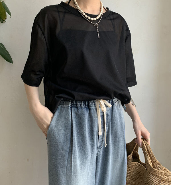  「トリコットオーガンジーTEE」|Tシャツ・カットソー|