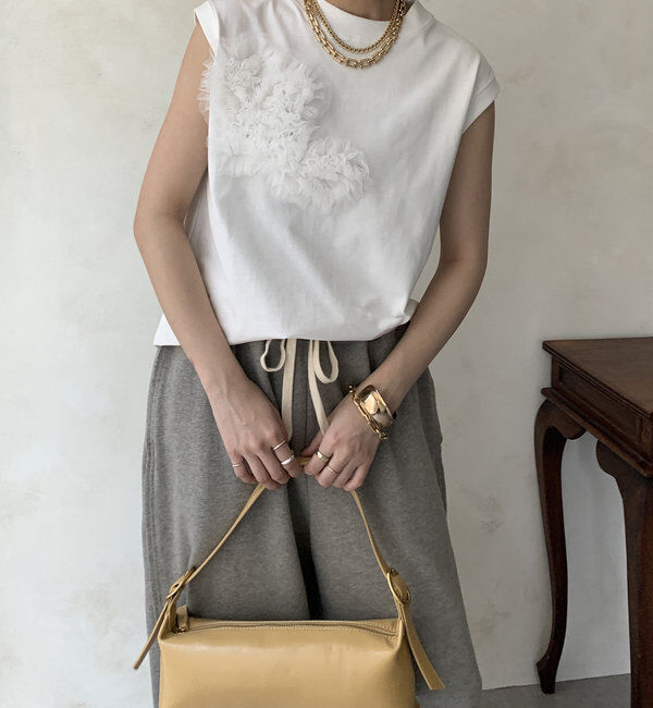  「3DチュールモチーフTEE」|Tシャツ・カットソー|