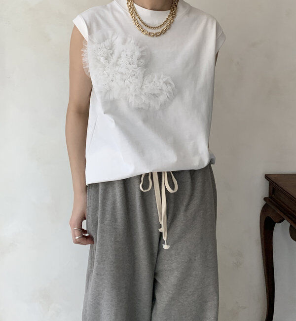  「3DチュールモチーフTEE」|Tシャツ・カットソー|