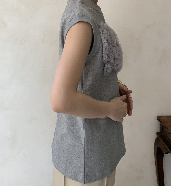  「3DチュールモチーフTEE」|Tシャツ・カットソー|