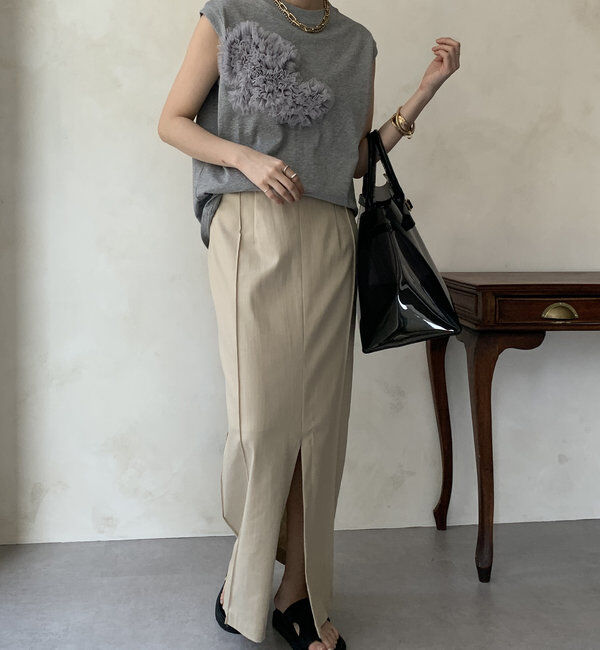  「3DチュールモチーフTEE」|Tシャツ・カットソー|