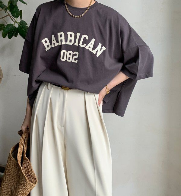  「【WEB限定】カレッジロゴTEE」|Tシャツ・カットソー|チャコールグレー