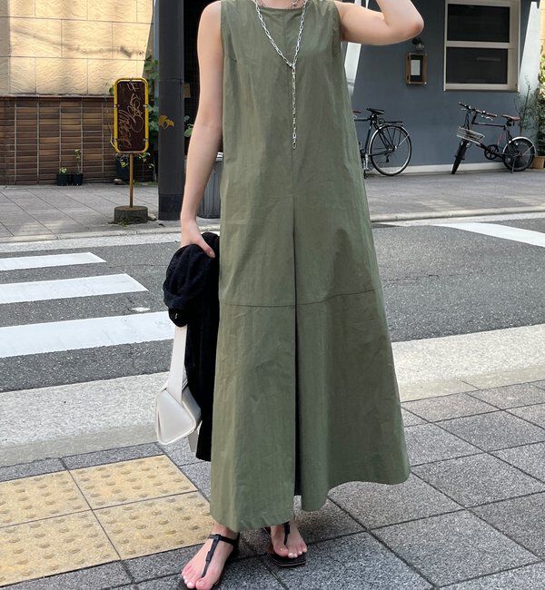  「【WEB限定】深タックデザインドレス」|ワンピース|