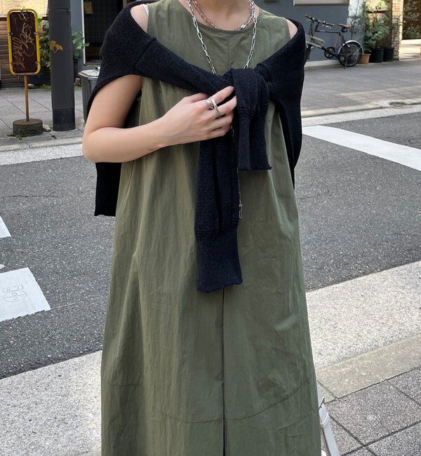  「【WEB限定】深タックデザインドレス」|ワンピース|