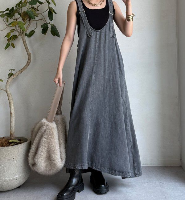  「【WEB限定】リヨセルデニム前後2WAYジャンスカ」|ワンピース|