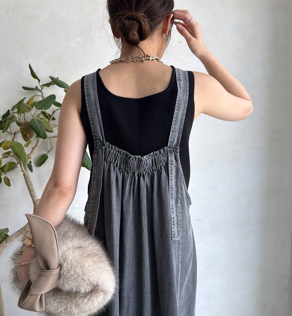  「【WEB限定】リヨセルデニム前後2WAYジャンスカ」|ワンピース|