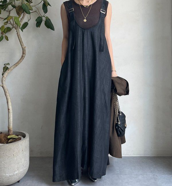  「【WEB限定】リヨセルデニム前後2WAYジャンスカ」|ワンピース|