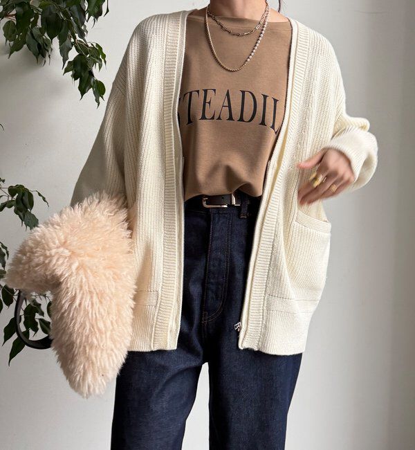  「ジップニットカーディガン」|カーディガン|オフホワイト