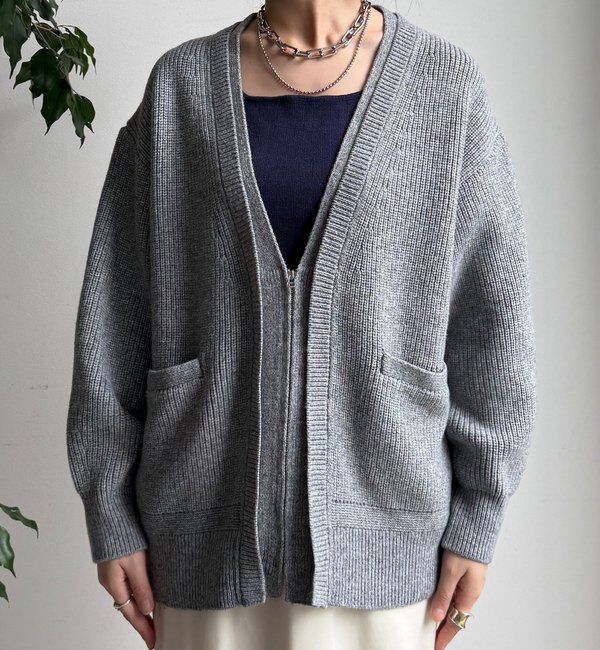  「ジップニットカーディガン」|カーディガン|