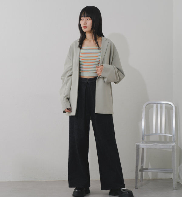  「【裏地あり/デザイン袖】デザインオーバージャケット」|ブルゾン・スタジャン|